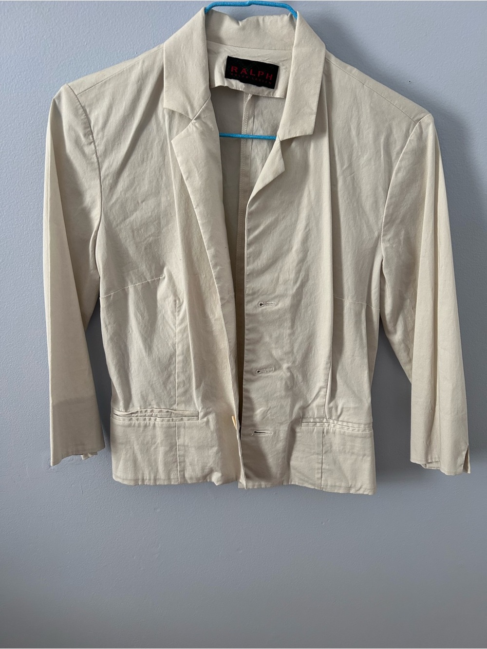 Ralph Lauren Light Cream Tailored Cotton Blazer